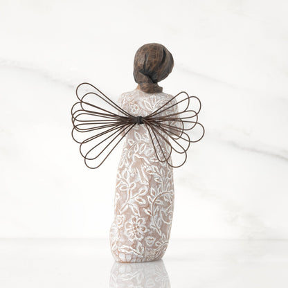 Remembrance Angel darker skin tone as a memorial comfort keepsake gift