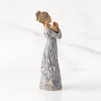 Detail view of Music Speaks Figurine – Lighter Skin Musician Gift for musicians and performers