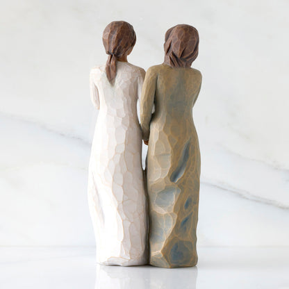 Detail view of My Sister, My Friend Figurine – Dark Tone Sister Keepsake Gift as a sisterhood keepsake gift