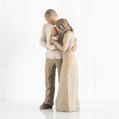 We Are Three figurine as a new baby family keepsake gift